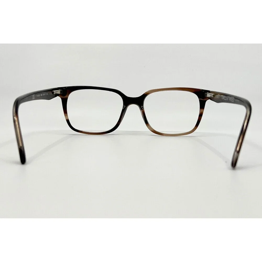 Twill & Tweed Eyeglasses Frames Womens Brown Striped Square TW 2003 50-17-140